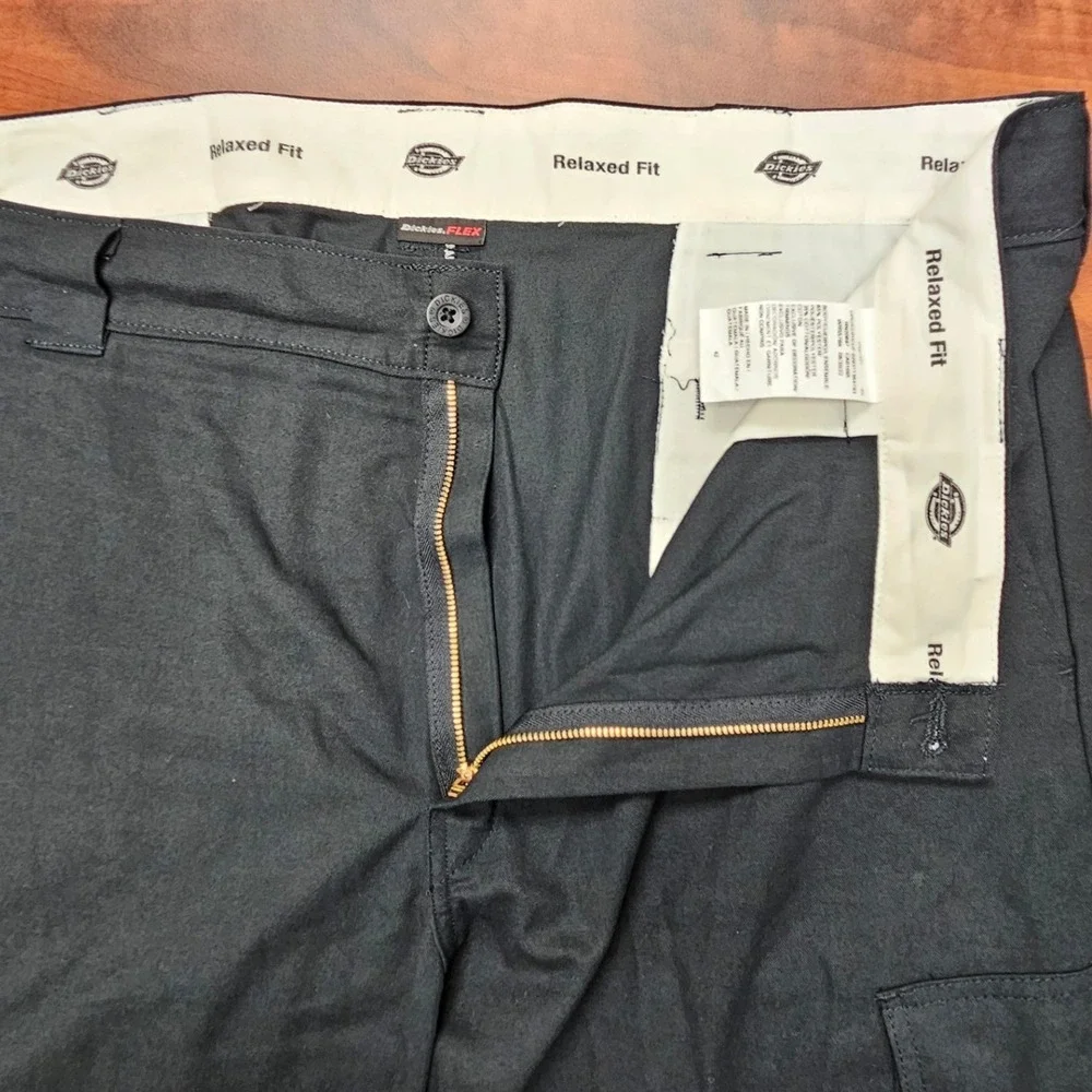 Dickies Mens 42 Cargo Shorts Black Relaxed Fit Utility Workwear Cotton
